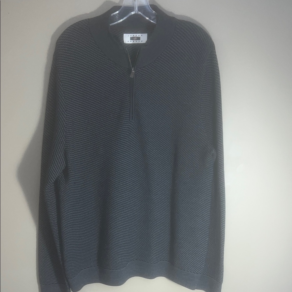 Joseph Abboud Charcoal Zip-Up Sweater
